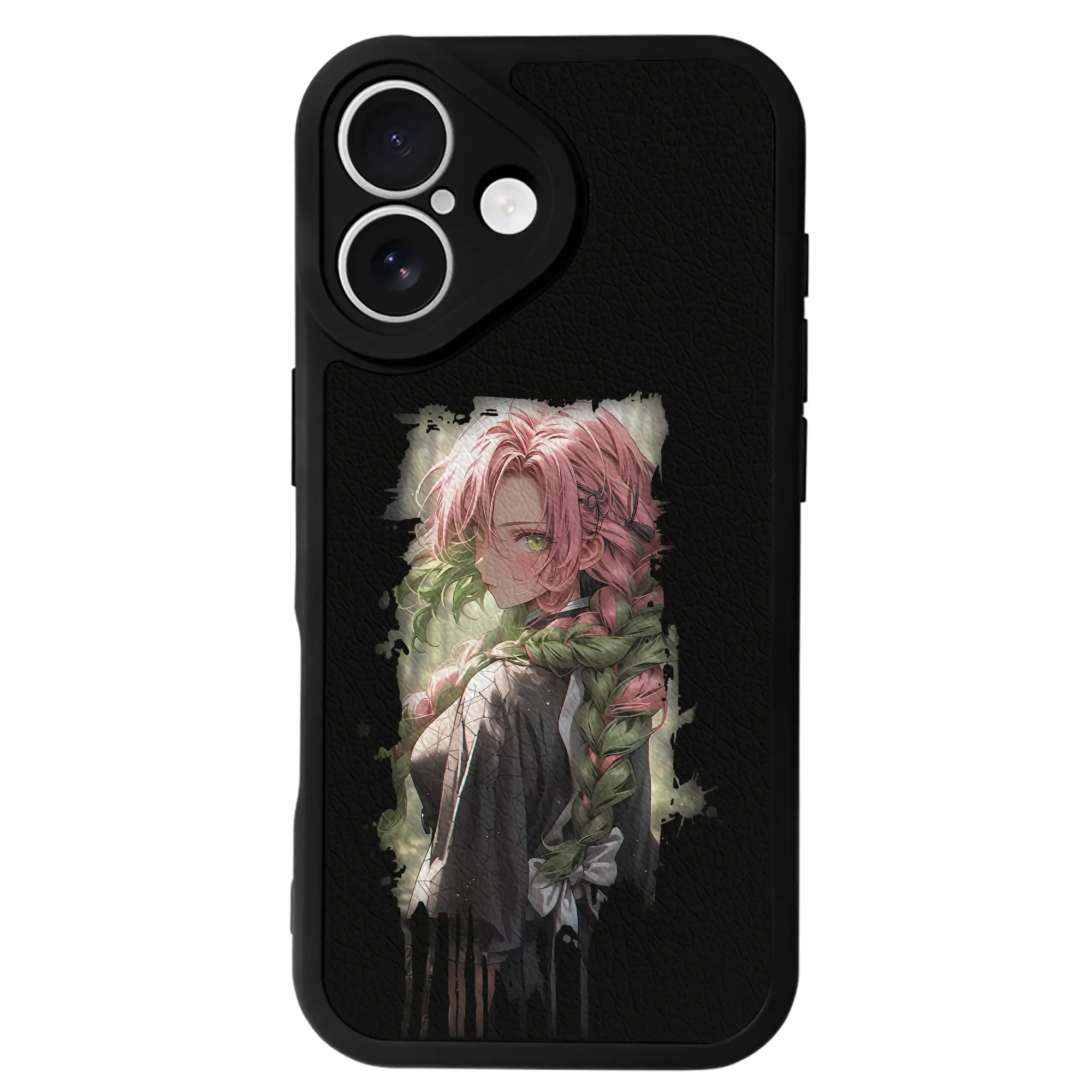 鬼滅の刃 グッズ,甘露寺 蜜璃 - IPhone 16シリーズ対応 ・ シリコンスマホケース ・ レザー調 ・ 高精度フィット ・ 耐衝撃 ・ ワイヤレス充電対応 ・ 精密カット